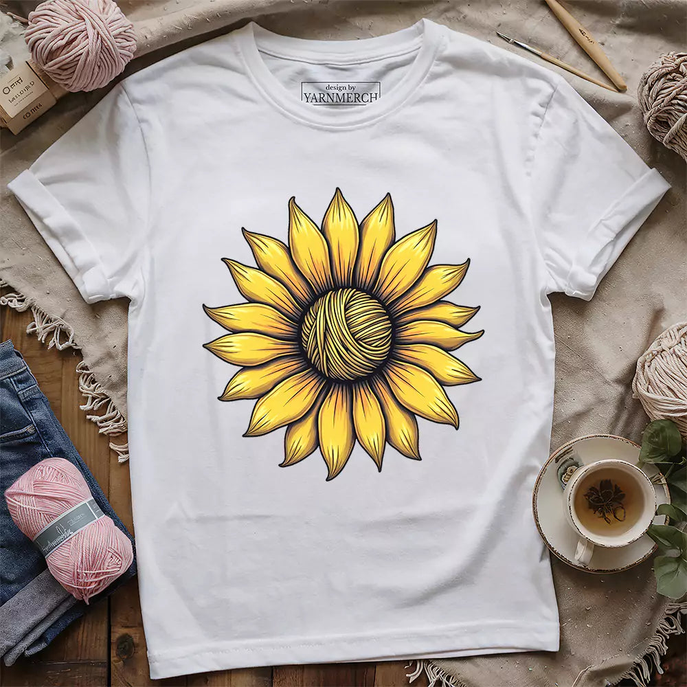 Yarn Sunflower T-shirt - Prismatic Fiber Arts