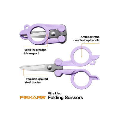 Fiskars Folding Scissors - Lilac - Prismatic Fiber Arts