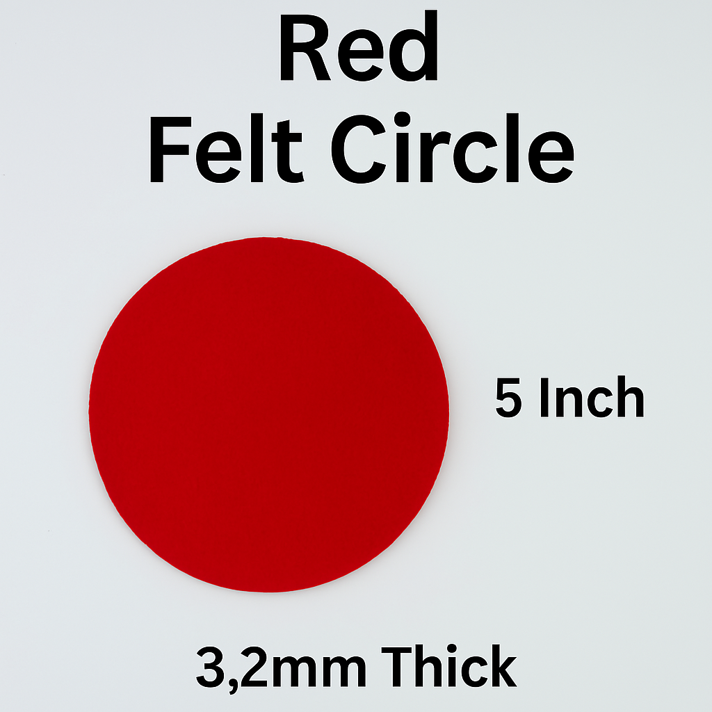3.2mm Thick Premium Felt Circle – 5 Inch – (Pack of 5) – Multiple Colors - Prismatic Fiber Arts
