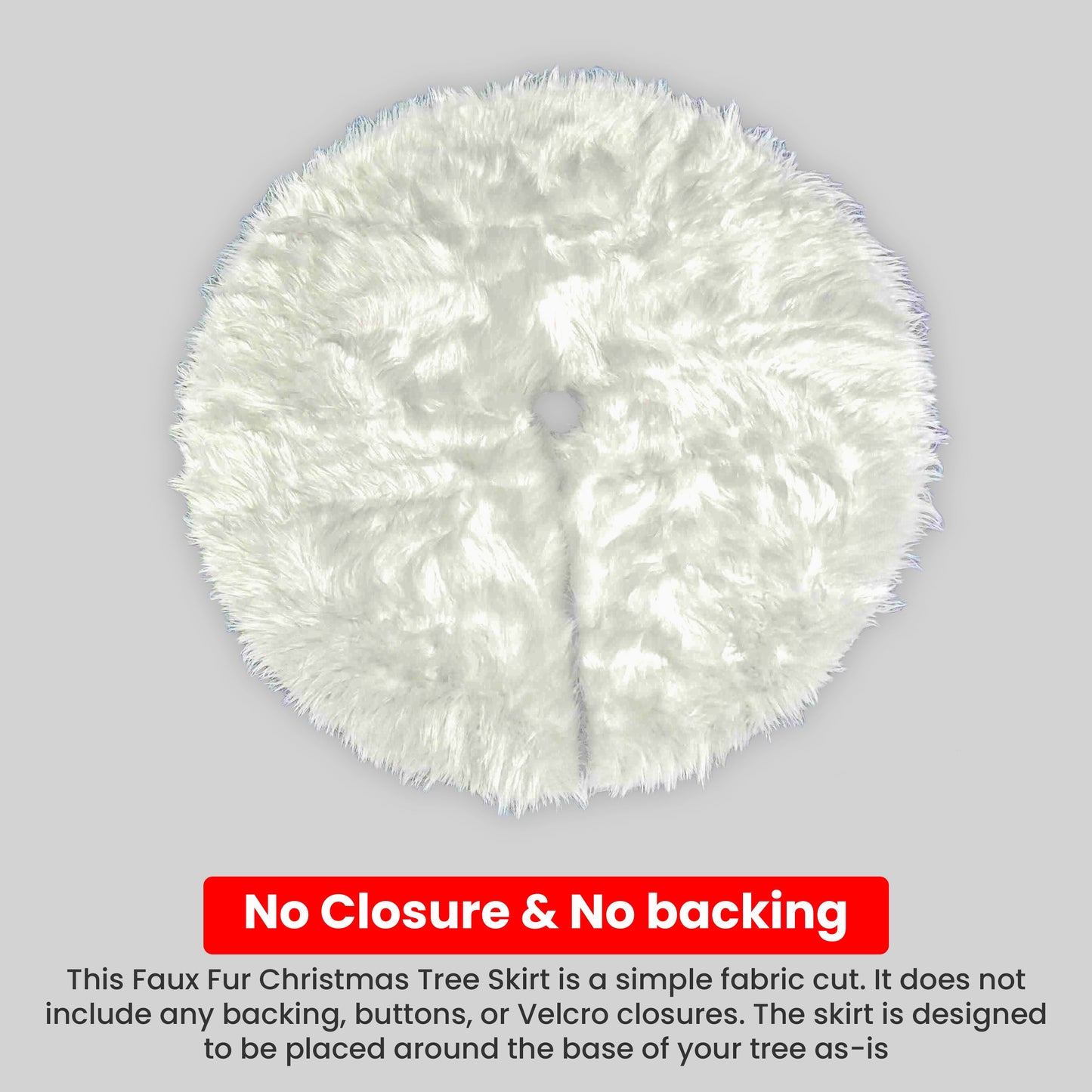 Premium Faux Fur Christmas Tree Skirt - 36 Inch | Luxurious Holiday Decorations - Prismatic Fiber Arts