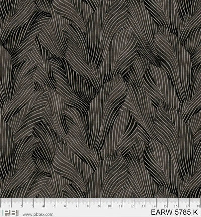 108" Earth Tones Black Leaf Cotton Wideback Fabric per yard - Prismatic Fiber Arts