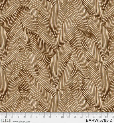 108" Earth Tones Brown Leaf Cotton Wideback Fabric per yard - Prismatic Fiber Arts