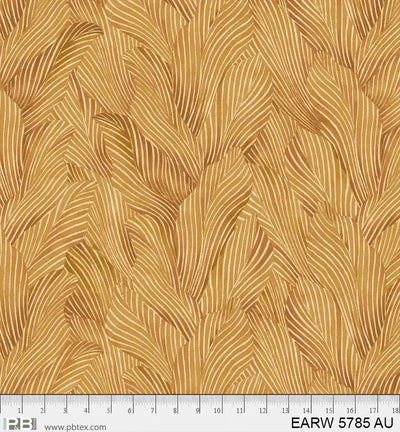 108" Earth Tones Gold Leaf Cotton Wideback Fabric per yard - Prismatic Fiber Arts