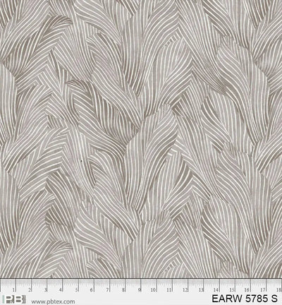 108" Earth Tones Grey Leaf Cotton Wideback Fabric per yard - Prismatic Fiber Arts