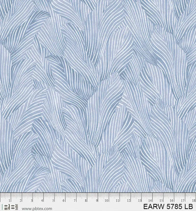 108" Earth Tones Light Blue Leaf Cotton Wideback Fabric per yard - Prismatic Fiber Arts