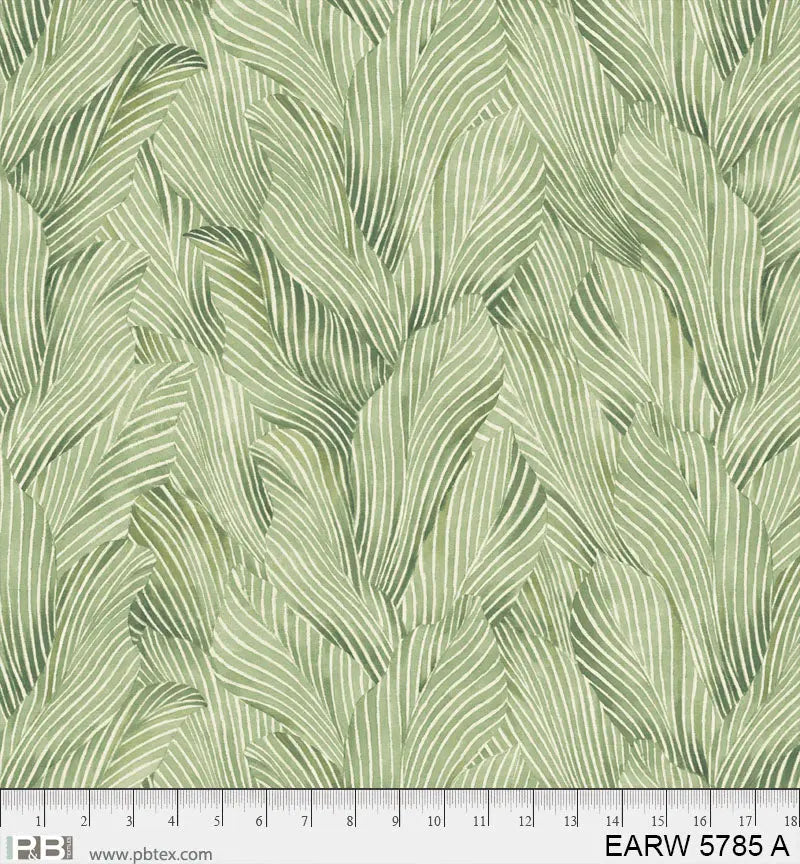 108" Earth Tones Light Green Leaf Cotton Wideback Fabric per yard - Prismatic Fiber Arts