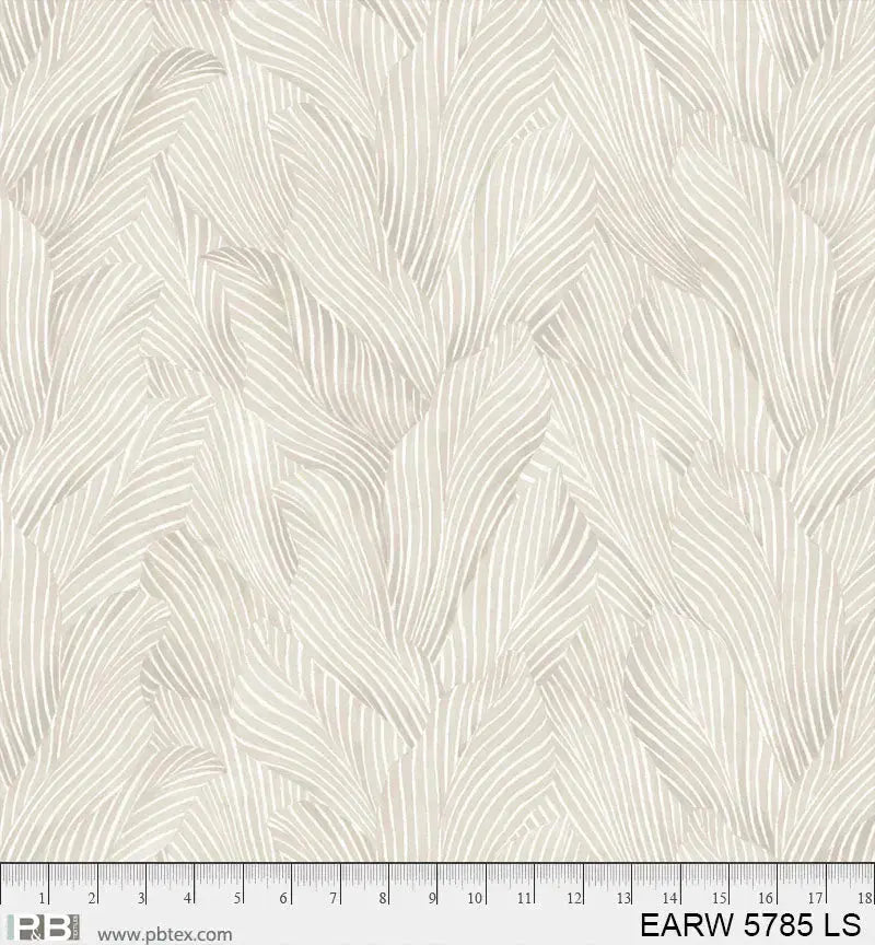 108" Earth Tones Light Grey Leaf Cotton Wideback Fabric per yard - Prismatic Fiber Arts