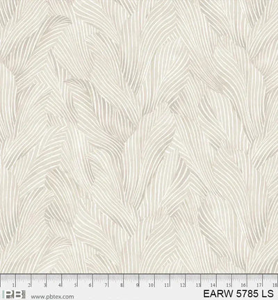 108" Earth Tones Light Grey Leaf Cotton Wideback Fabric per yard - Prismatic Fiber Arts