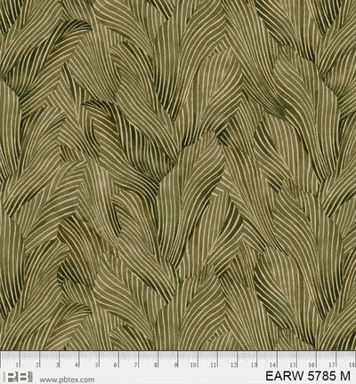 108" Earth Tones Moss Green Leaf Cotton Wideback Fabric per yard - Prismatic Fiber Arts