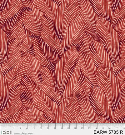 108" Earth Tones Red Leaf Cotton Wideback Fabric per yard - Prismatic Fiber Arts