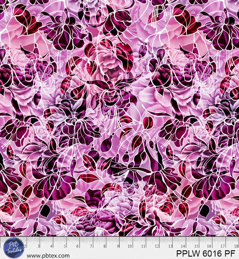 108" Petal Play Pink Purple Florals Cotton Wideback Fabric per yard - Prismatic Fiber Arts