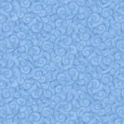 108" Swirls and Twirls Light Blue Cotton Wideback Fabric per yard - Prismatic Fiber Arts