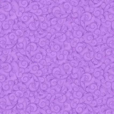 108" Swirls and Twirls Lilac Purple Cotton Wideback Fabric per yard - Prismatic Fiber Arts