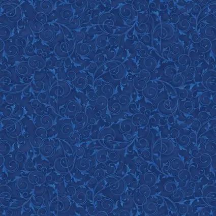 108" Swirls and Twirls Royal Blue Cotton Wideback Fabric per yard - Prismatic Fiber Arts
