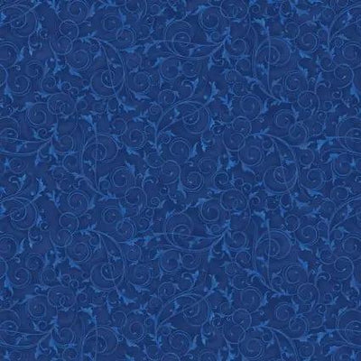 108" Swirls and Twirls Royal Blue Cotton Wideback Fabric per yard - Prismatic Fiber Arts