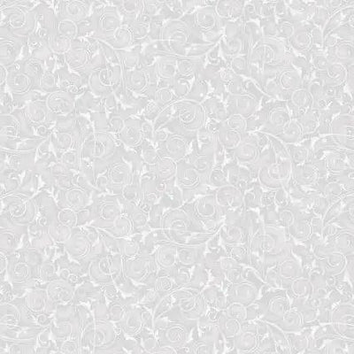 108" Swirls and Twirls Soft Grey Cotton Wideback Fabric per yard - Prismatic Fiber Arts