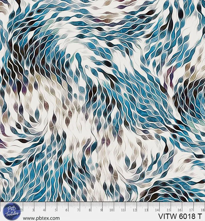 108" Vitality Chic Blue Teal Cotton Wideback Fabric per yard - Prismatic Fiber Arts