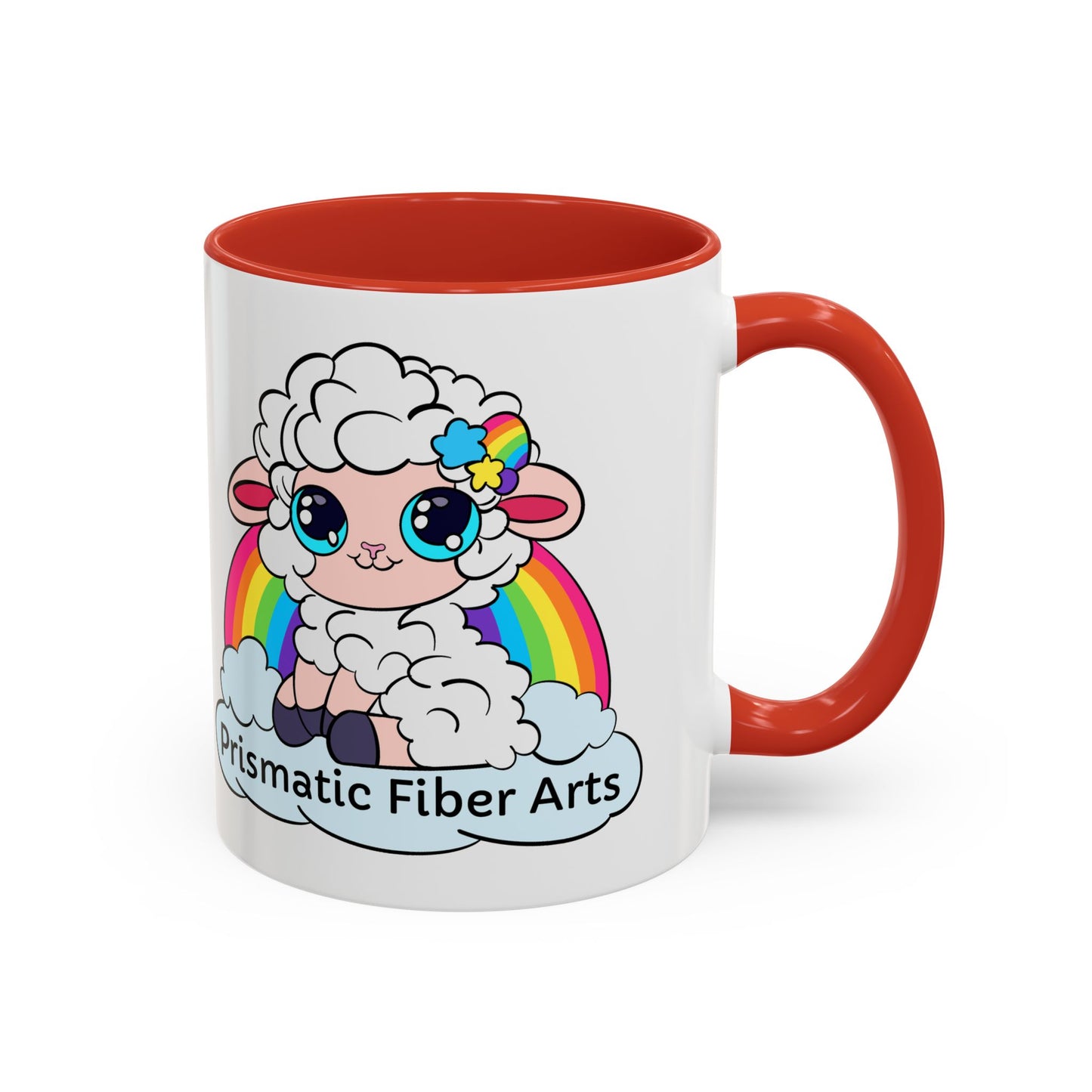 PFA "Logo" Accent Coffee Mug (11, 15oz) - Prismatic Fiber Arts