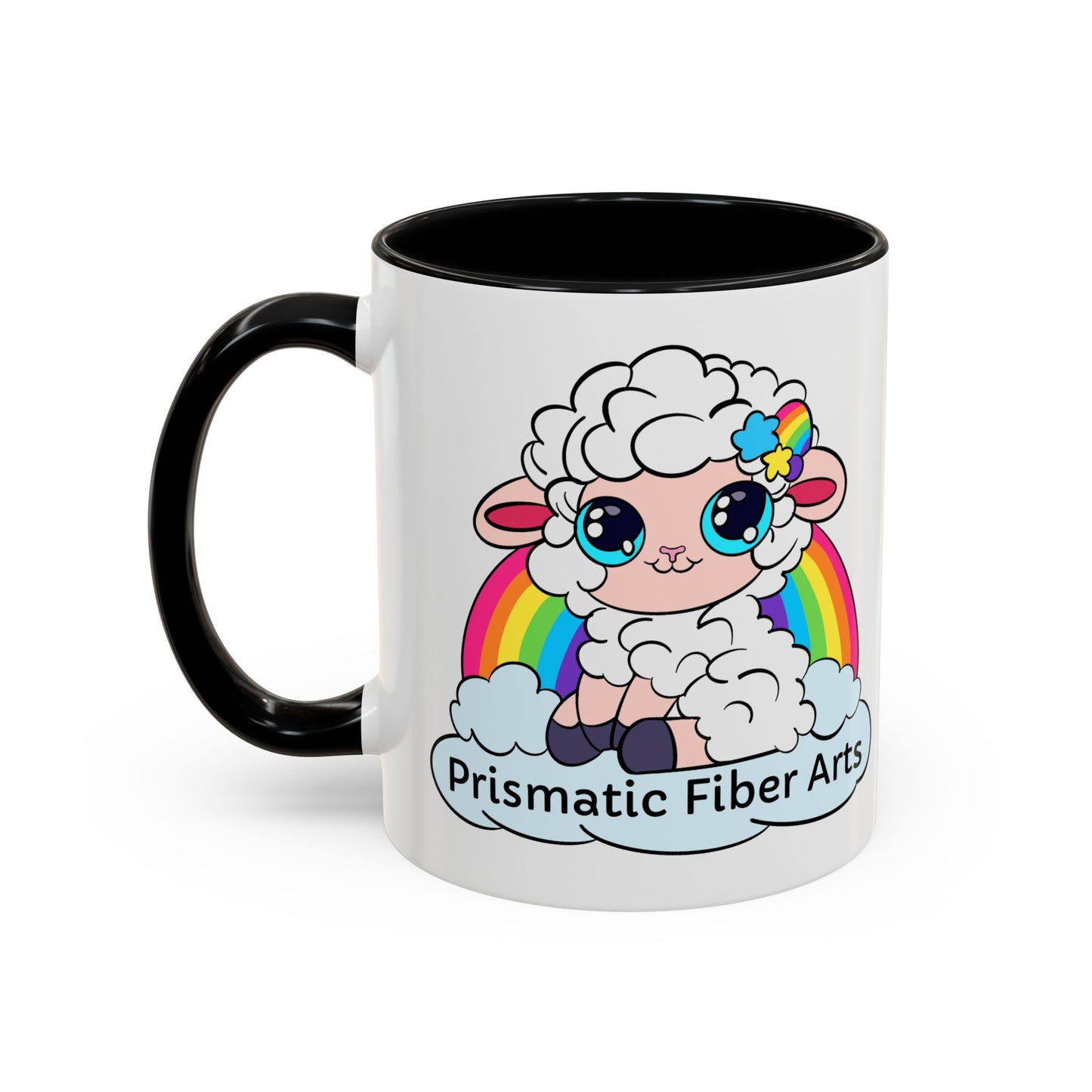 PFA "Logo" Accent Coffee Mug (11, 15oz) - Prismatic Fiber Arts