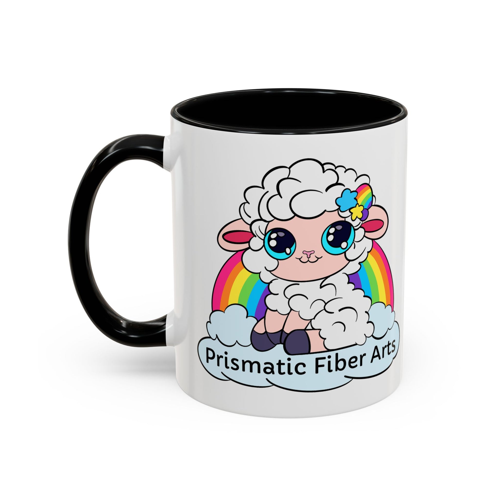 PFA "Logo" Accent Coffee Mug (11, 15oz) - Prismatic Fiber Arts