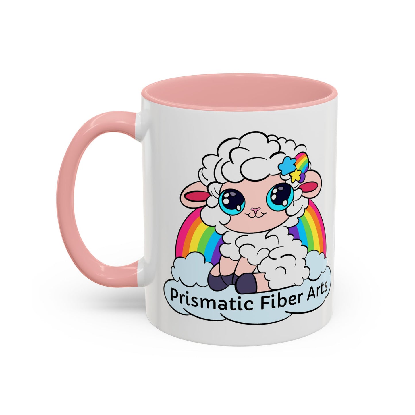 PFA "Logo" Accent Coffee Mug (11, 15oz) - Prismatic Fiber Arts