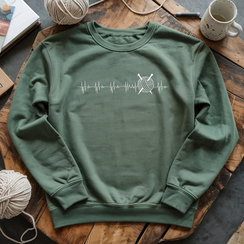 Knit heartbeat Sweatshirt - Prismatic Fiber Arts