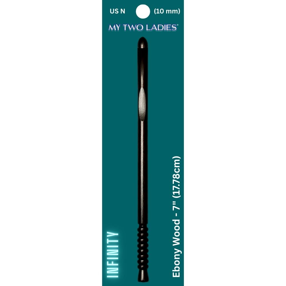 Infinity | Crochet Hook | Ebony | w/thumb print | 12 Sizes - Prismatic Fiber Arts