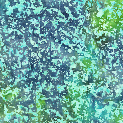 Essence Grunge Texture-Multi Blue Green Marbles Batik 44"/45" Fabric Per Yard - Prismatic Fiber Arts