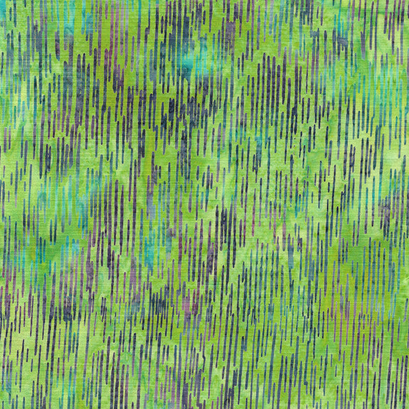 Essence Streamers-Green Lemongrass Batik 44"/45" Fabric Per Yard - Prismatic Fiber Arts