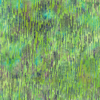 Essence Streamers-Green Lemongrass Batik 44"/45" Fabric Per Yard - Prismatic Fiber Arts