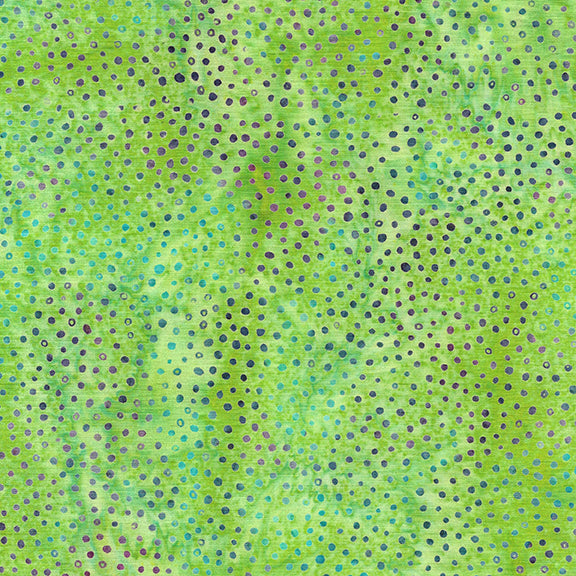 Essence Confetti-Green Lemongrass Batik 44"/45" Fabric Per Yard - Prismatic Fiber Arts