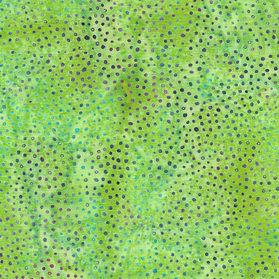 Essence Confetti-Green Lemongrass Batik 44"/45" Fabric Per Yard - Prismatic Fiber Arts