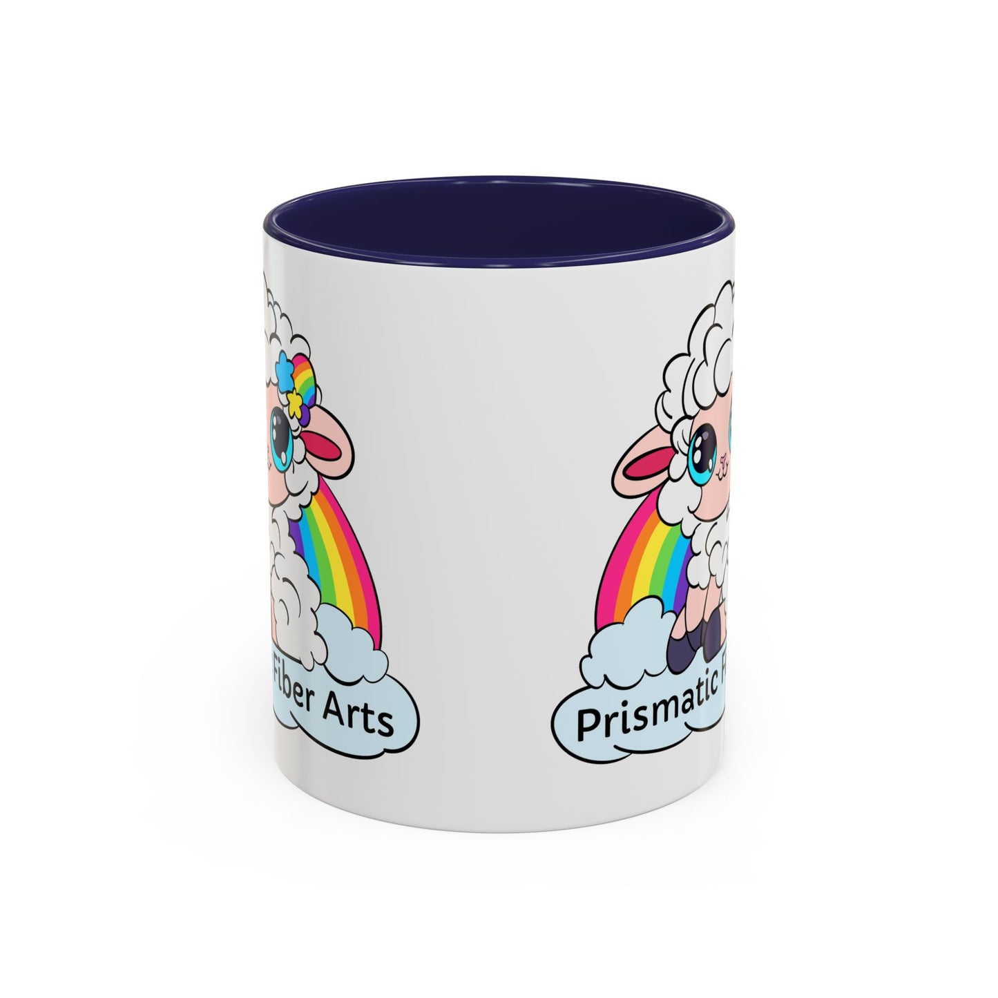 PFA "Logo" Accent Coffee Mug (11, 15oz) - Prismatic Fiber Arts