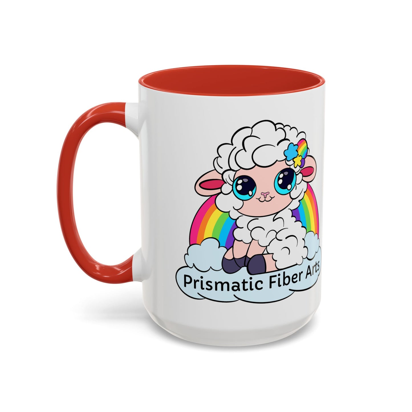 PFA "Logo" Accent Coffee Mug (11, 15oz) - Prismatic Fiber Arts