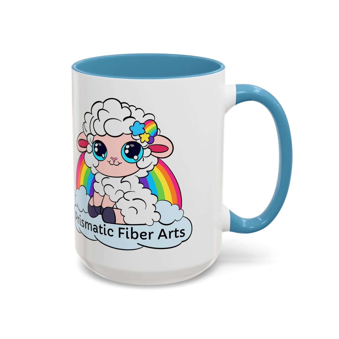 PFA "Logo" Accent Coffee Mug (11, 15oz) - Prismatic Fiber Arts