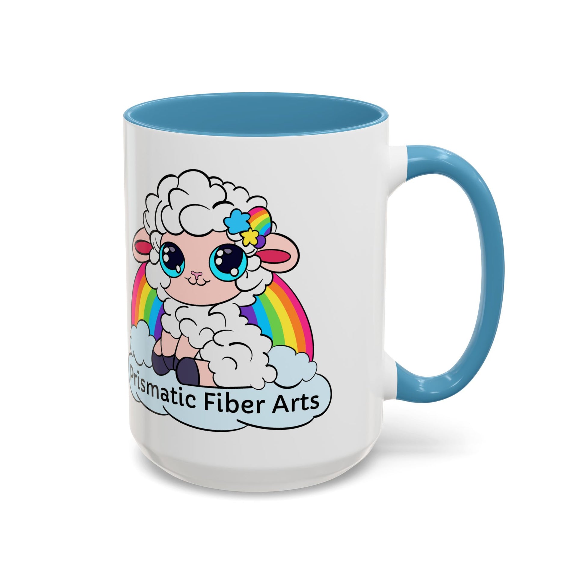 PFA "Logo" Accent Coffee Mug (11, 15oz) - Prismatic Fiber Arts