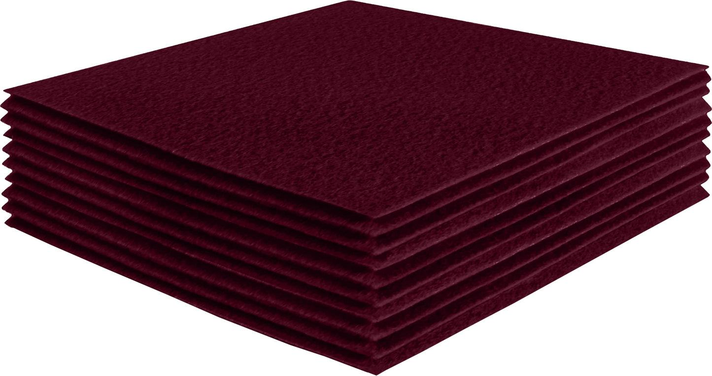 FabricLA Acrylic Felt Craft Sheet Packs – Burgundy | Soft 100% Acrylic Felt Sheets for DIY & Sewing Projects - Prismatic Fiber Arts