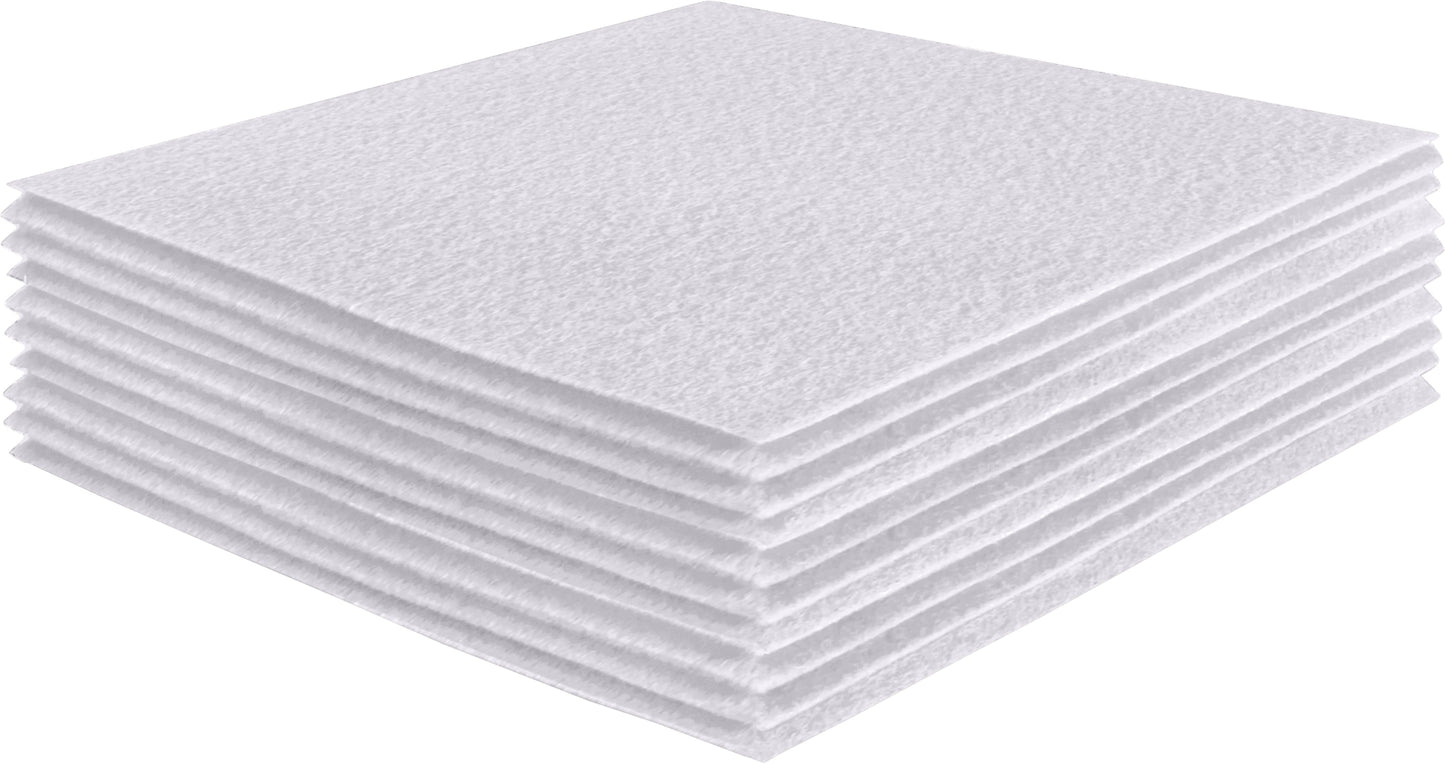 FabricLA Acrylic Felt Craft Sheet Packs – White | Soft 100% Acrylic Felt Sheets for DIY & Sewing - Prismatic Fiber Arts