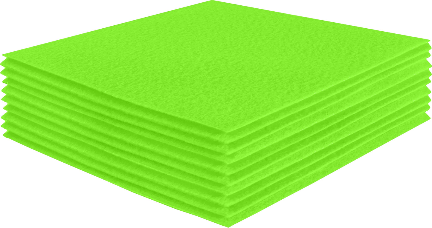 FabricLA Acrylic Felt Craft Sheet Packs – Neon Green | Soft 100% Acrylic Felt Sheets for DIY & Crafts - Prismatic Fiber Arts