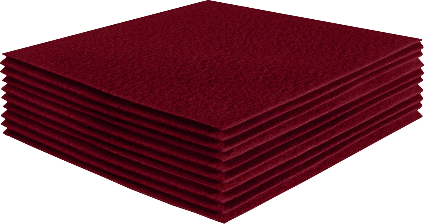 FabricLA Acrylic Felt Craft Sheet Packs – Dark Red | Soft 100% Acrylic Felt Sheets for DIY & Crafts - Prismatic Fiber Arts