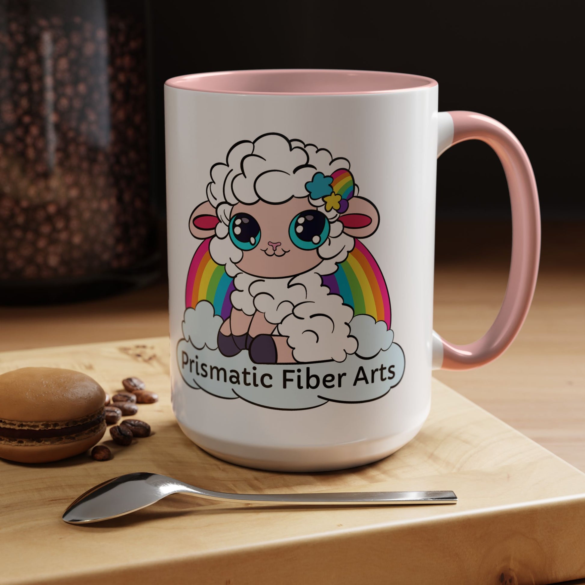 PFA "Logo" Accent Coffee Mug (11, 15oz) - Prismatic Fiber Arts