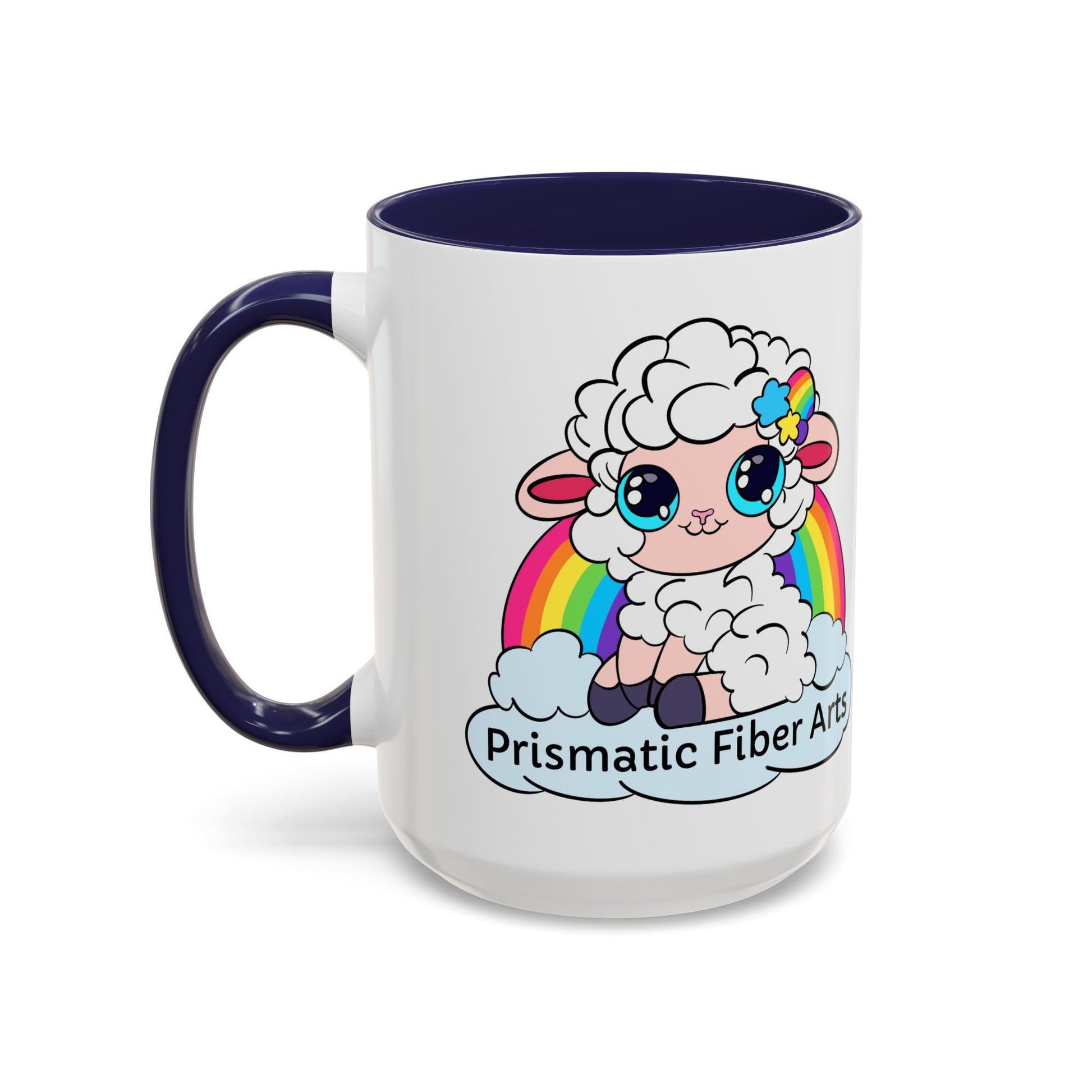 PFA "Logo" Accent Coffee Mug (11, 15oz) - Prismatic Fiber Arts