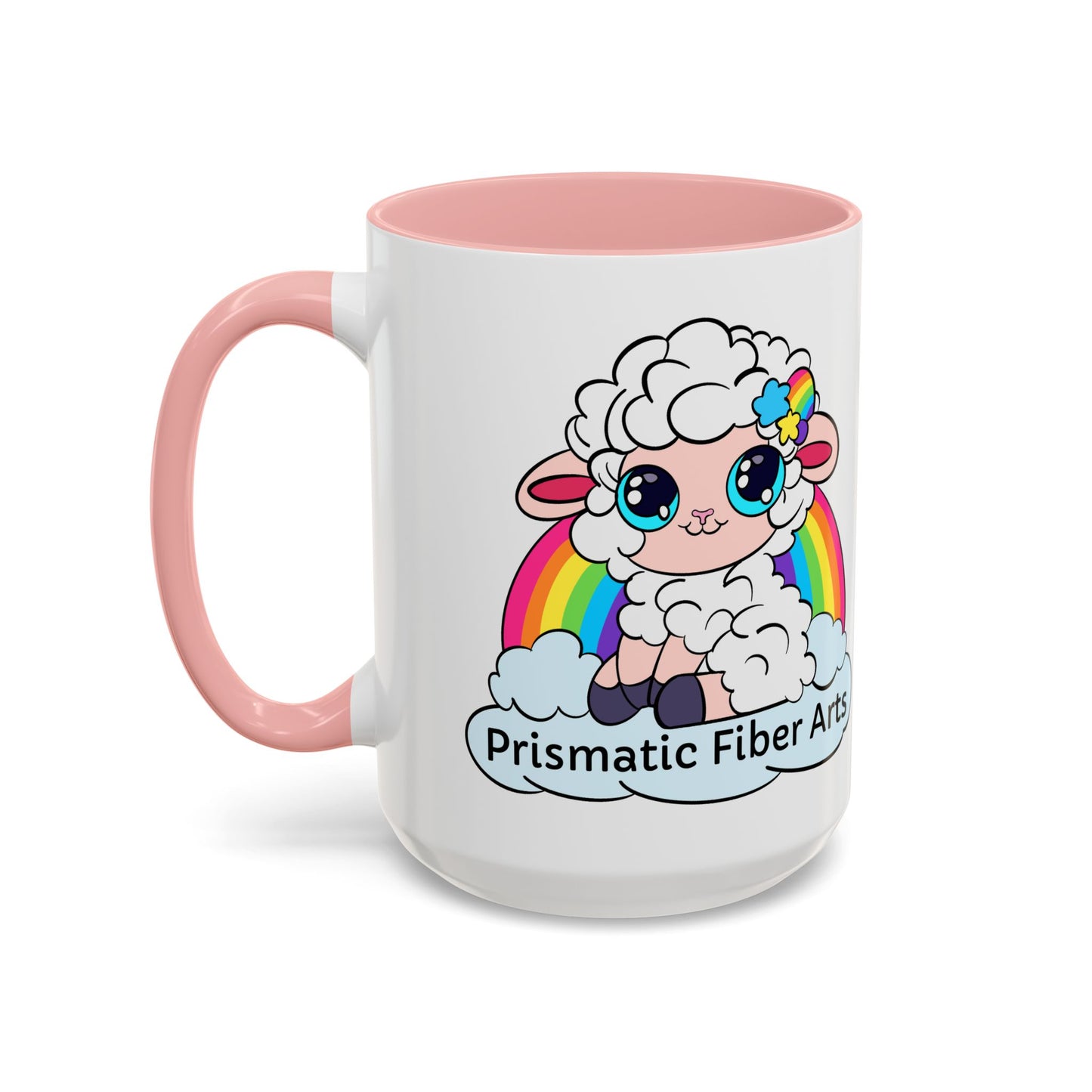 PFA "Logo" Accent Coffee Mug (11, 15oz) - Prismatic Fiber Arts