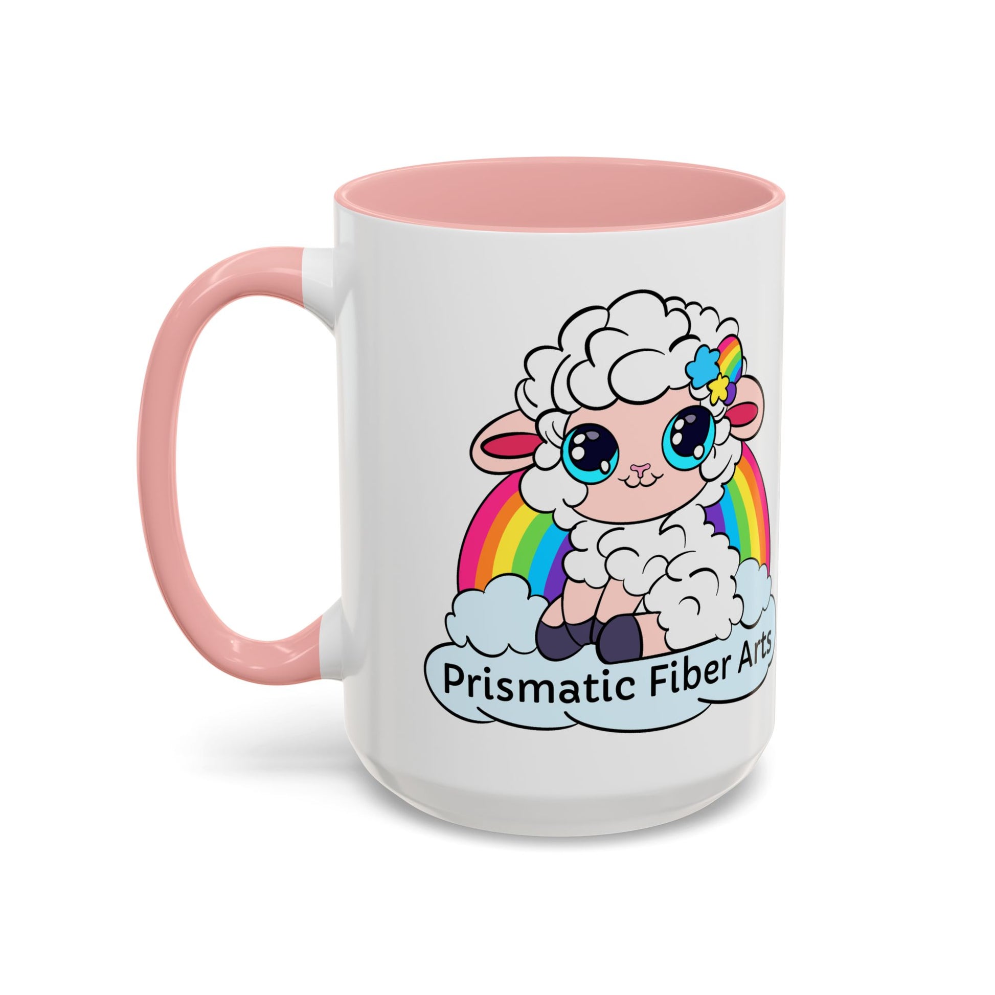PFA "Logo" Accent Coffee Mug (11, 15oz) - Prismatic Fiber Arts