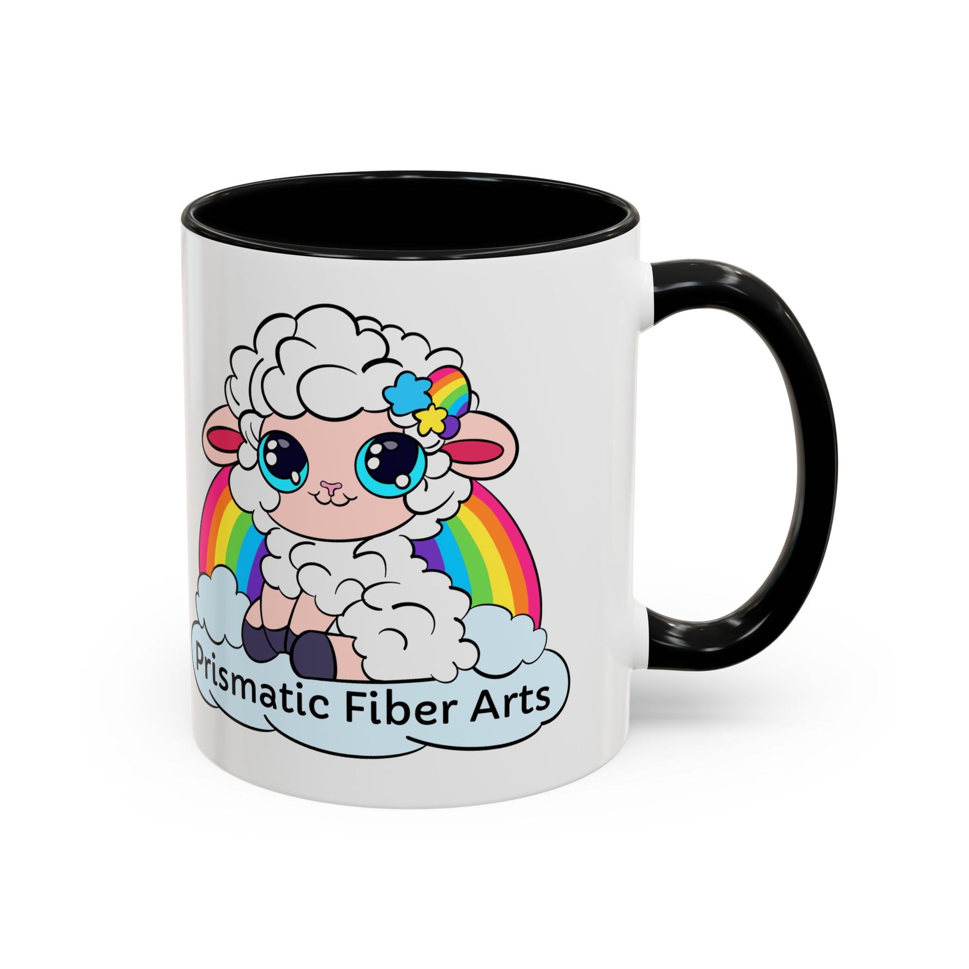 PFA "Logo" Accent Coffee Mug (11, 15oz) - Prismatic Fiber Arts