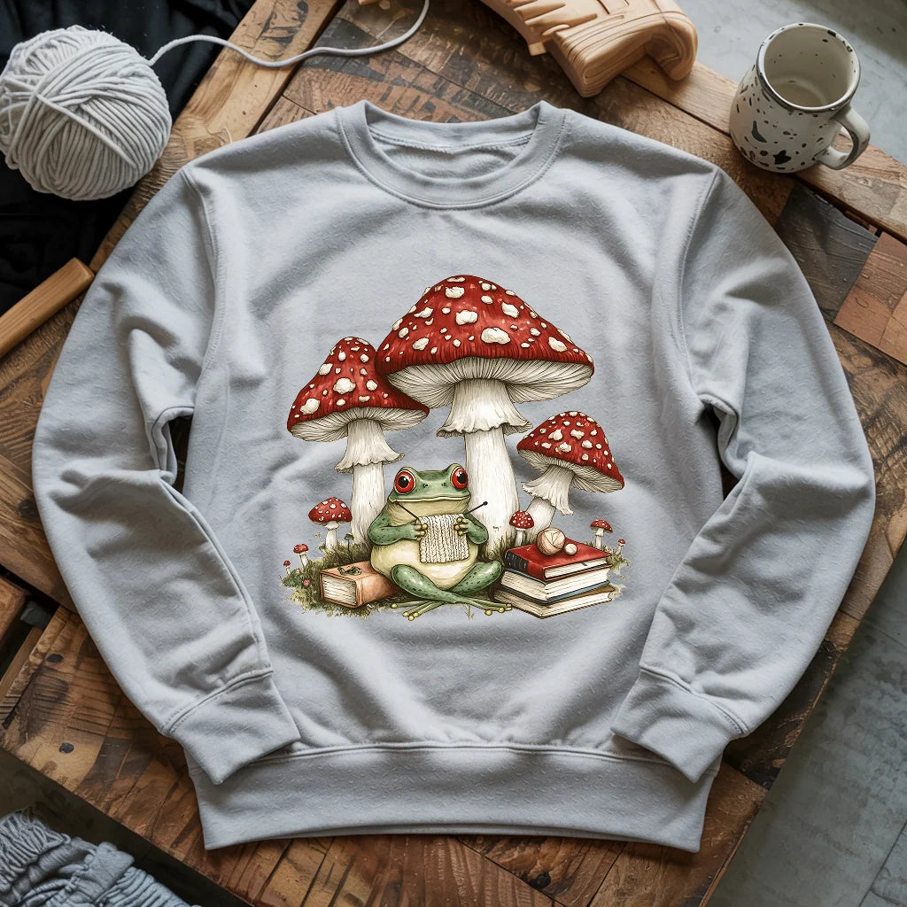 Knitting Frog Sweatshirt - Prismatic Fiber Arts