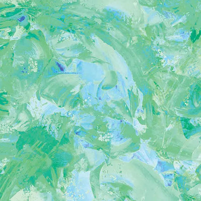 Green Paint Splash Seafoam Cotton Wideback Fabric per yard - Prismatic Fiber Arts