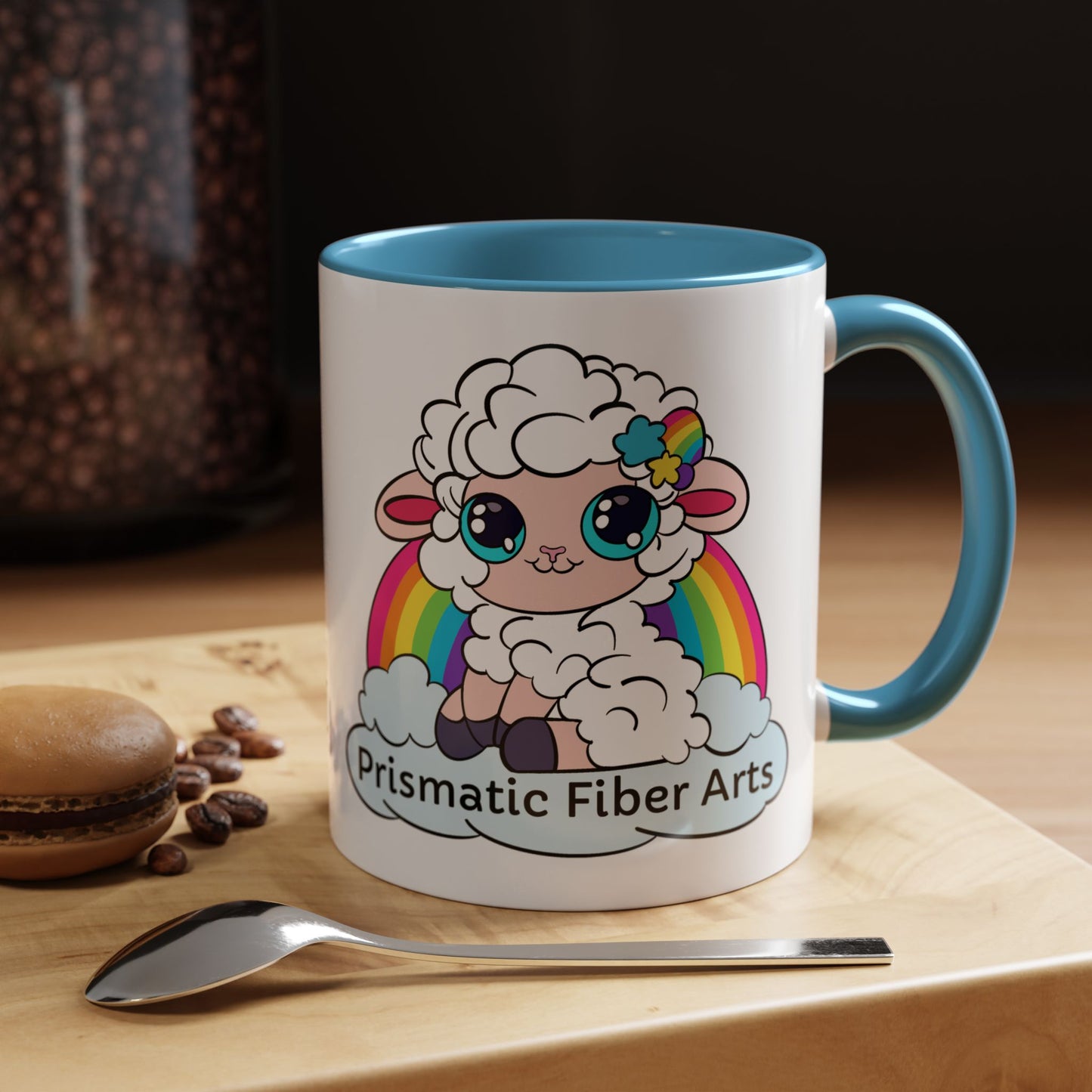 PFA "Logo" Accent Coffee Mug (11, 15oz) - Prismatic Fiber Arts