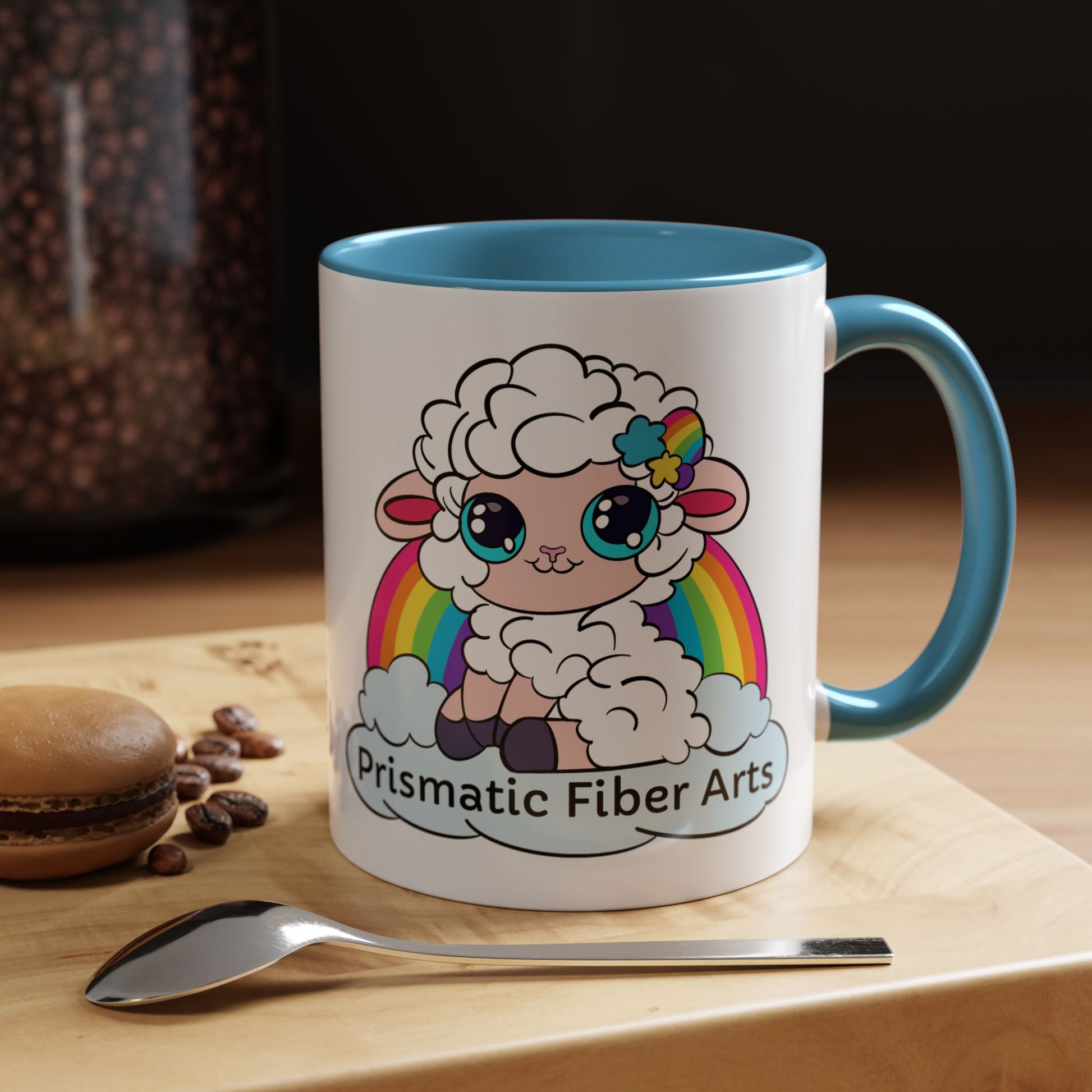 PFA "Logo" Accent Coffee Mug (11, 15oz) - Prismatic Fiber Arts