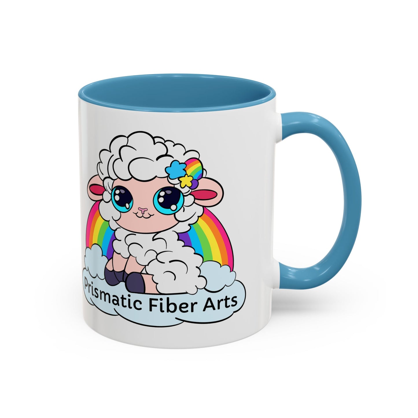 PFA "Logo" Accent Coffee Mug (11, 15oz) - Prismatic Fiber Arts